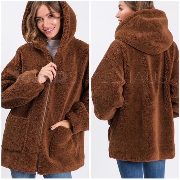 Mocha Sherpa Fleece Jacket - Picture 2 of 3